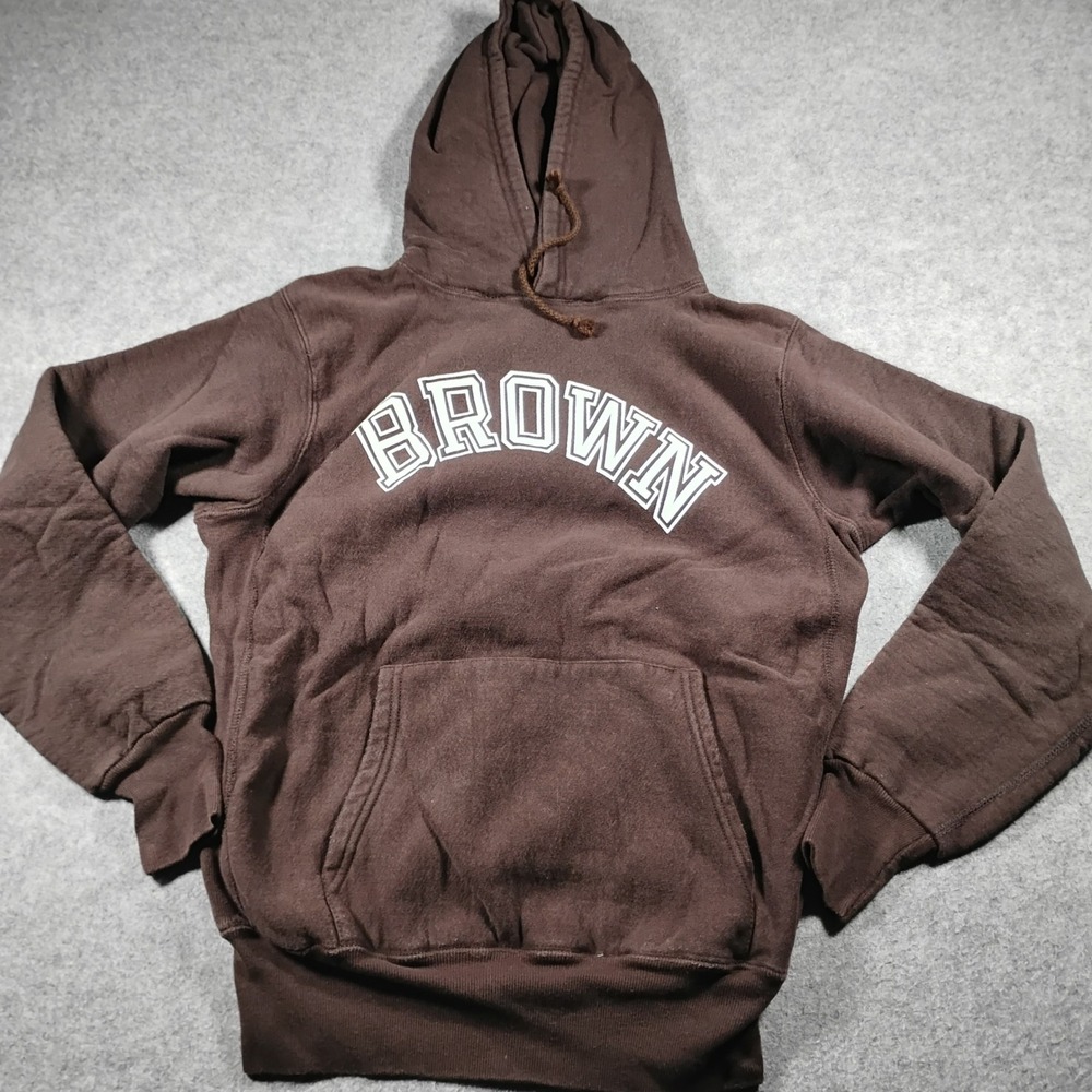 Vintage MV Sport Men's Brown University Pro Weave Fleece Hoodie Size Small
